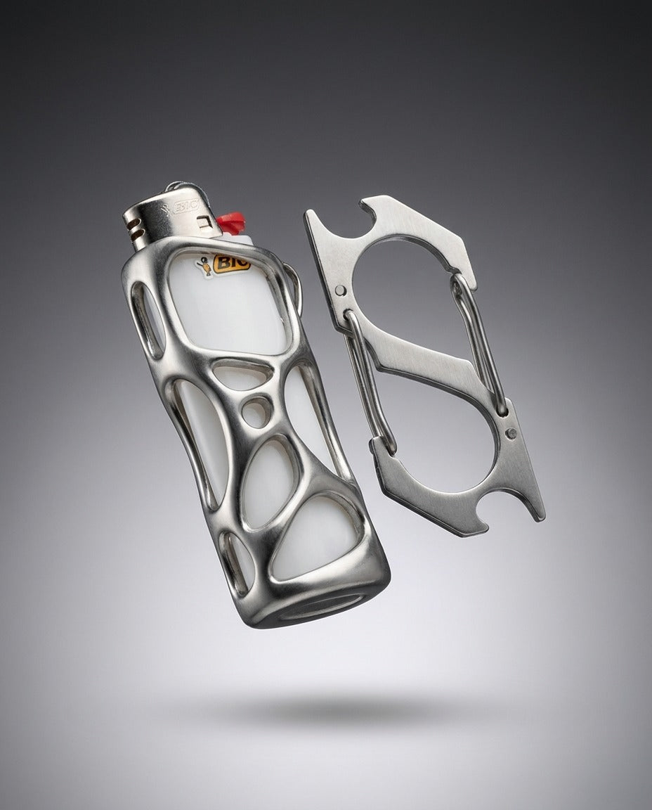 / Solarix / BIC J6 Sleeve with Carabiner Stainless Steel