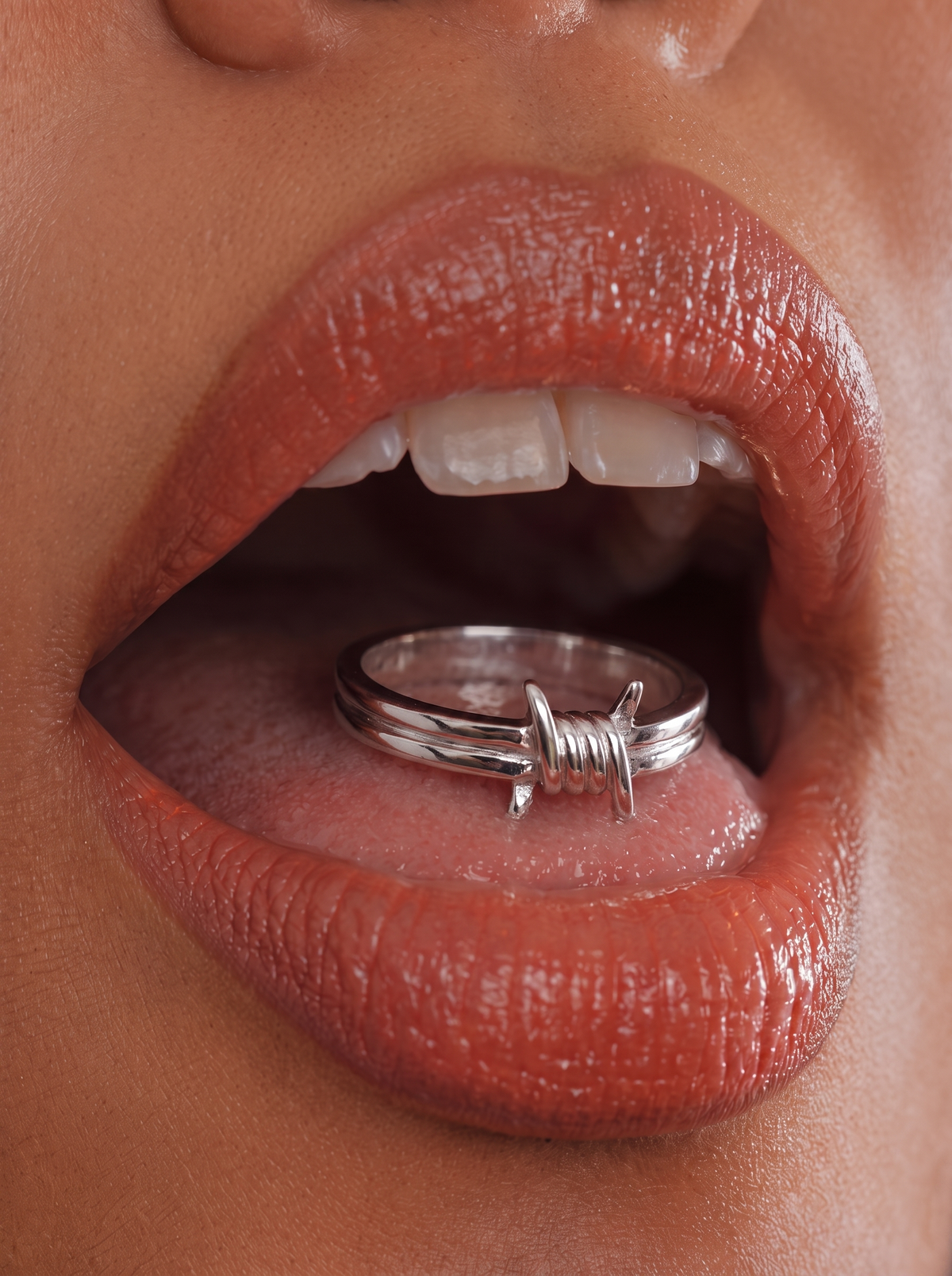 / Barbed / Thorn Wrap Ring Stainless Steel