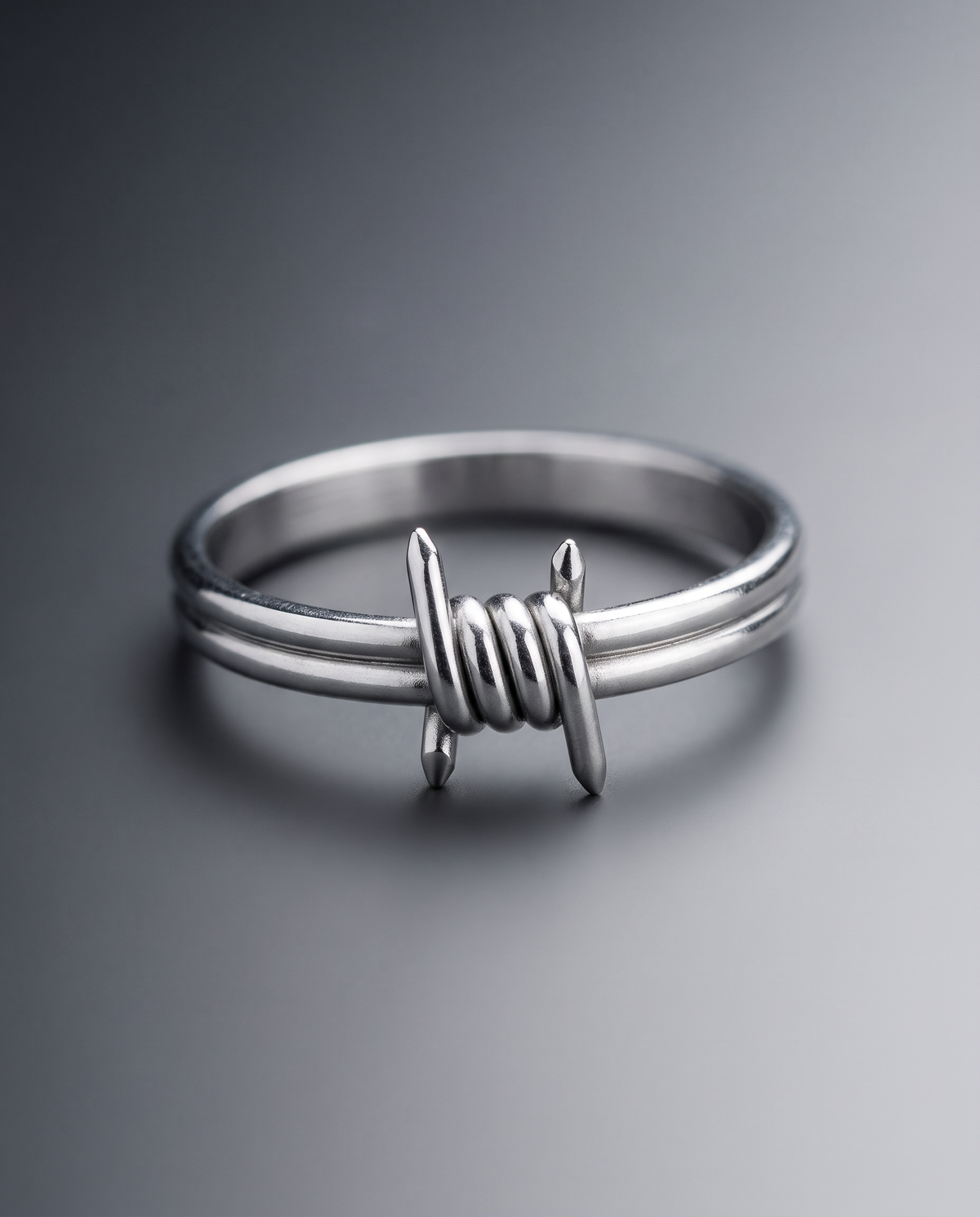 / Barbed / Thorn Wrap Ring Stainless Steel