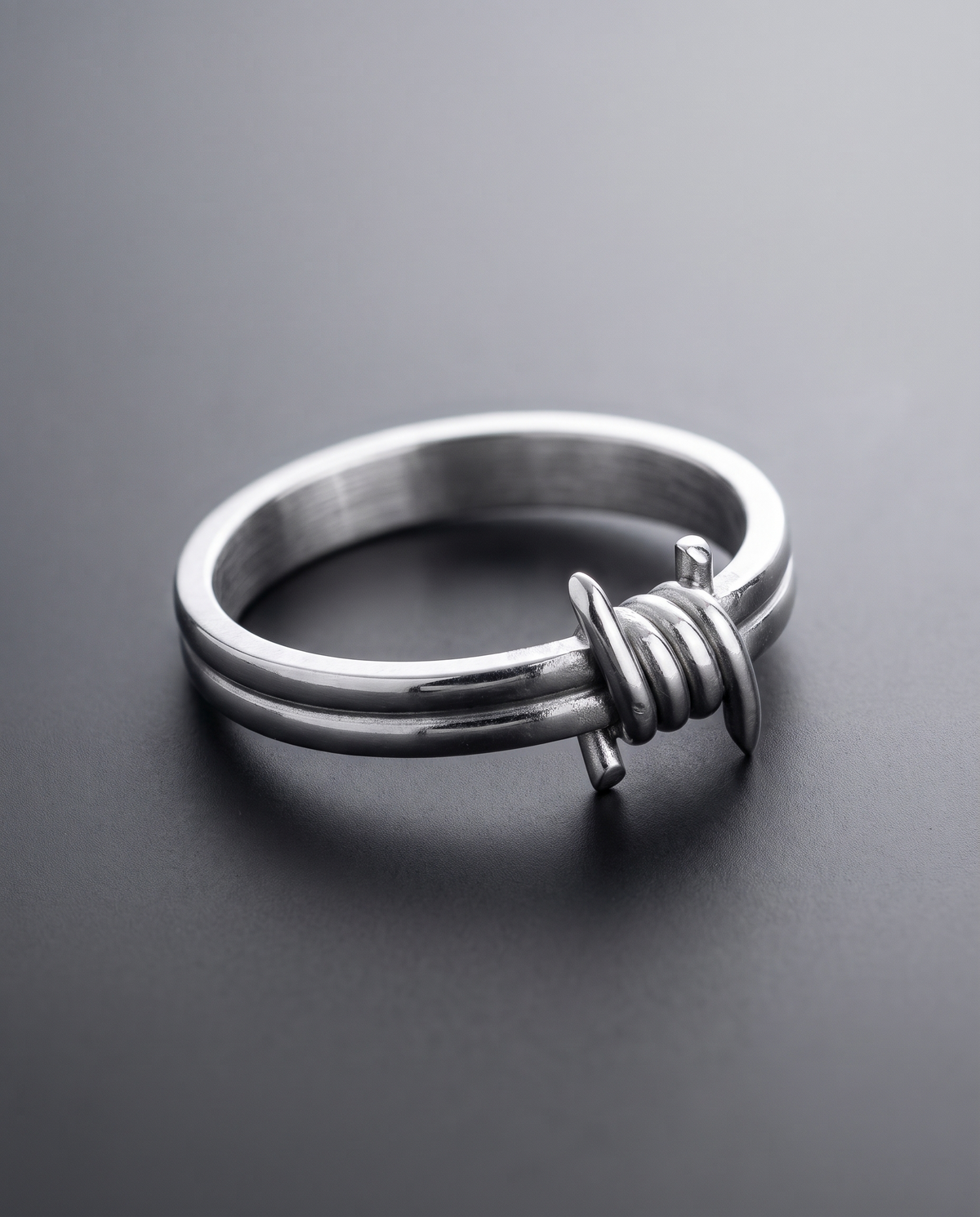 / Barbed / Thorn Wrap Ring Stainless Steel