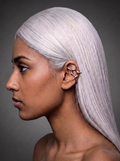 / Web / StainlessSteel Molten Earclip