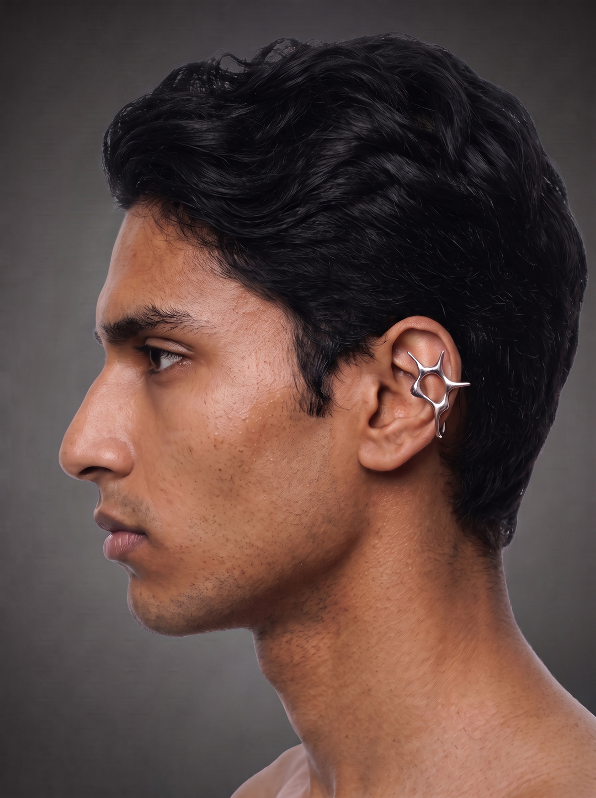 / Web / StainlessSteel Molten Earclip