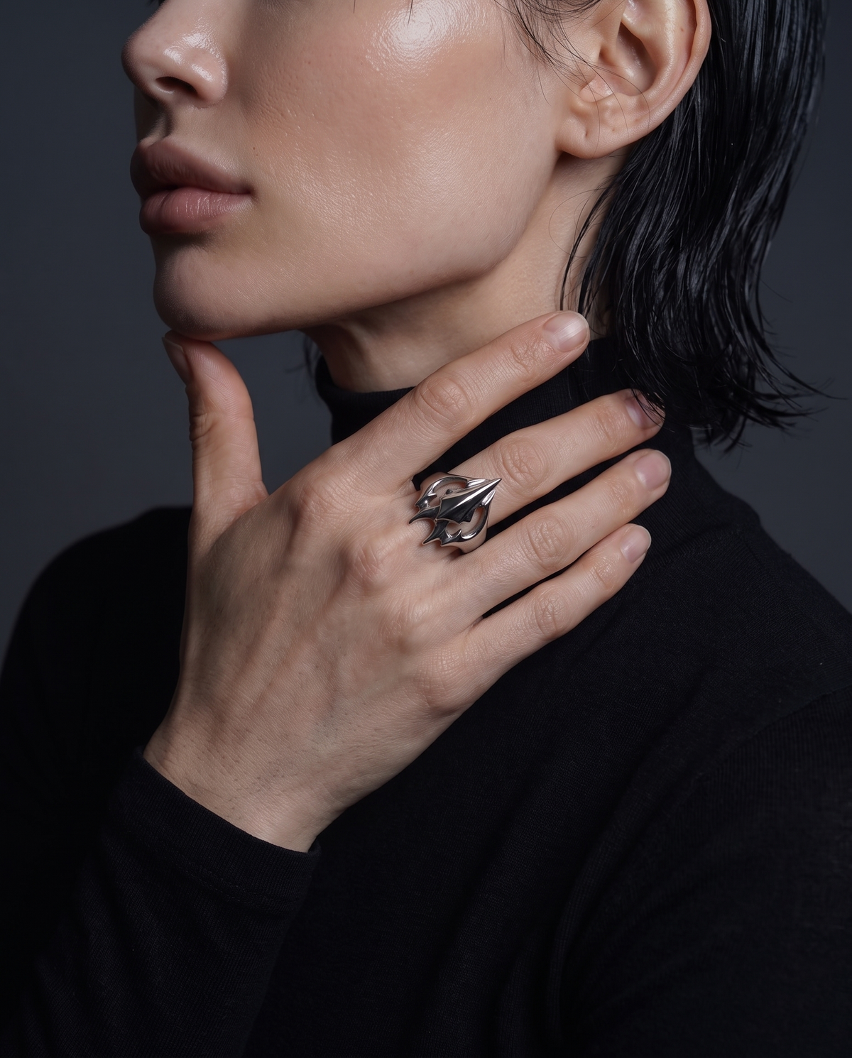 / Arrowhead / Gothic Statement Ring Stainless Steel