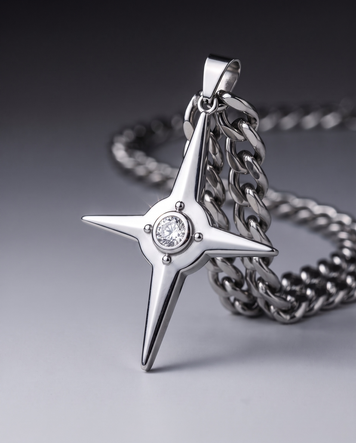 / North Star / Cuban Stainless Steel Chain